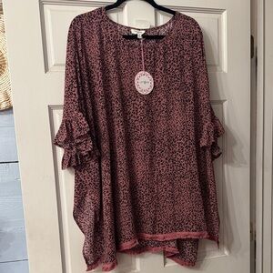 Umgee Mauve Leopard Print Tunic